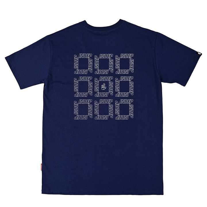 Indep Logo Pattern Navy T-shirt